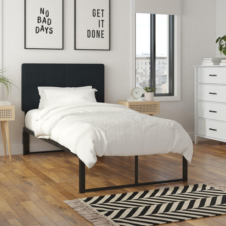 Colten All Metal Universal Platform Bed - Black - Twin