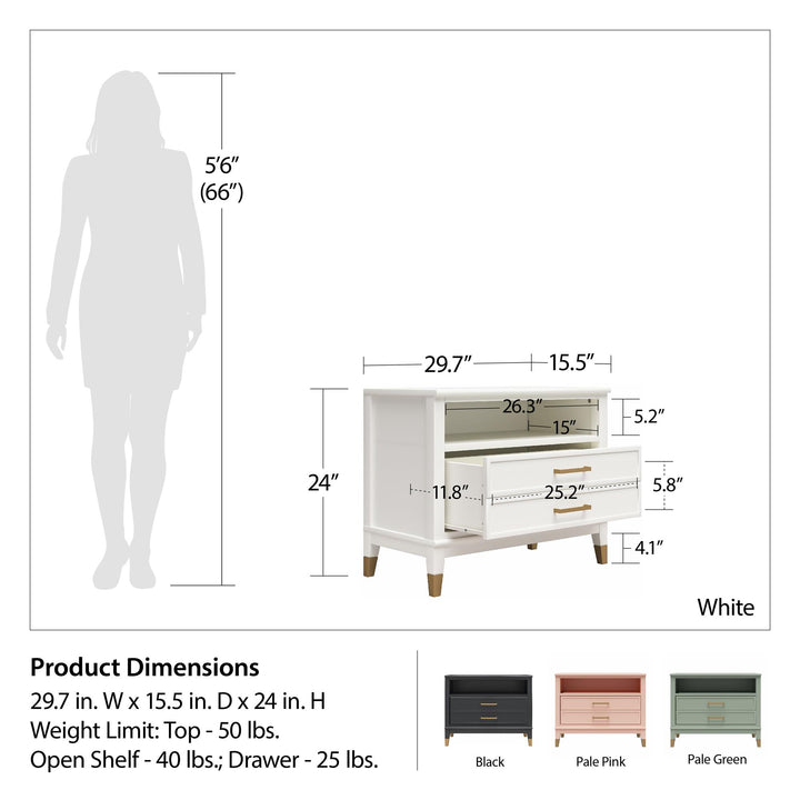Westerleigh Wide Nightstand - Pale Dogwood