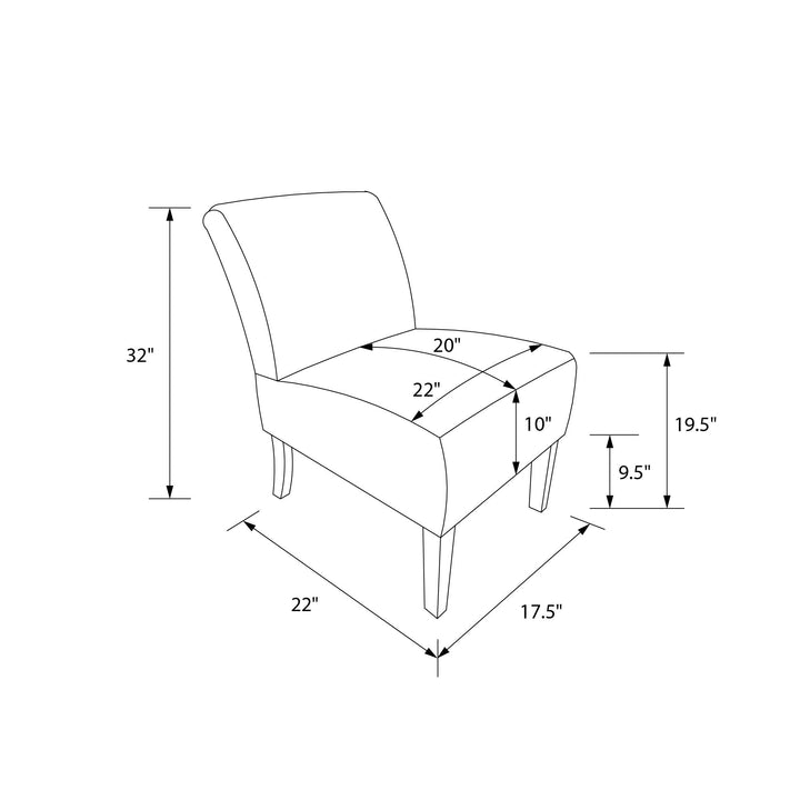 Hazen Armless Upholstered Corduroy Accent Chair - Ivory - 1-Seater