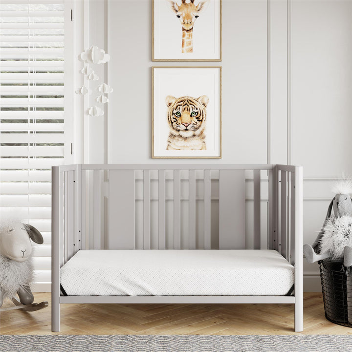 Crawford Curved Post 3 in 1 Crib with Adjustable Heights - Sharkey Grey