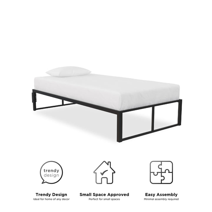 Colten All Metal Universal Platform Bed - Black - Twin