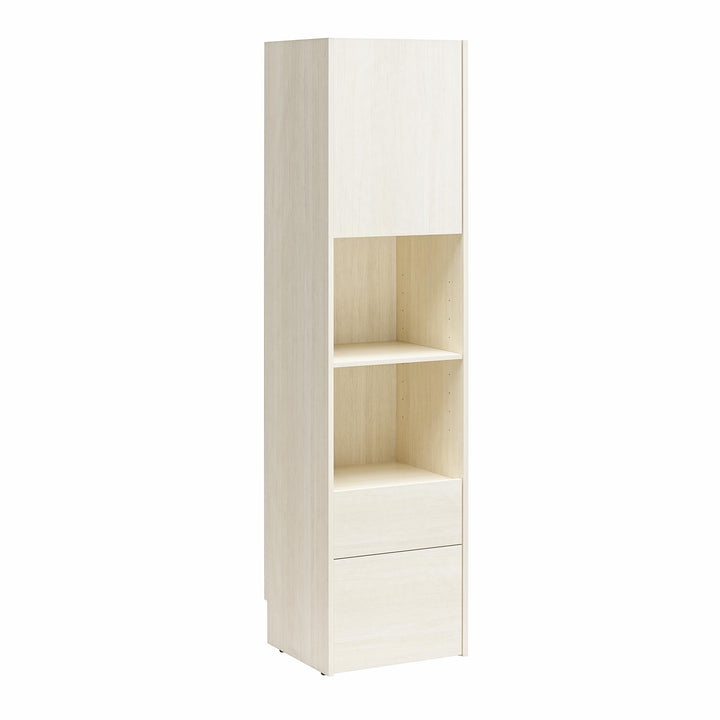 Greenwich Armoire Cabinet with Open Closed Storage - Bay Oak