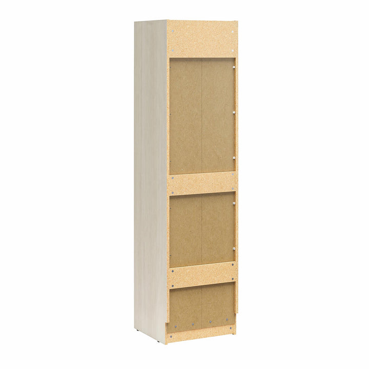 Greenwich Armoire Cabinet with Open Closed Storage - Bay Oak
