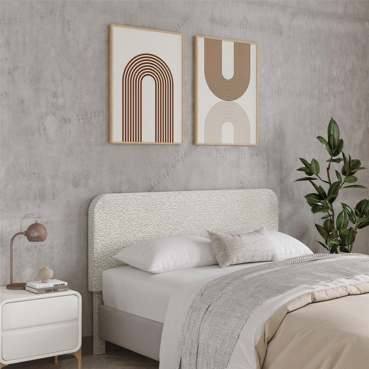 Juliet Full/Queen Boucle Headboard - Ivory Boucle - Full/Queen