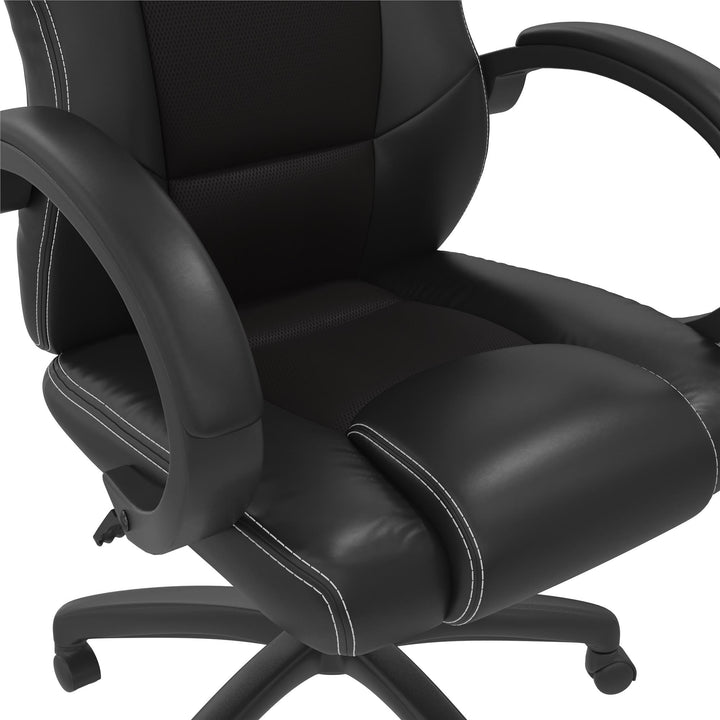 Vortex Gaming and Office Faux Leather High Back Chair - Black - 1-Seater