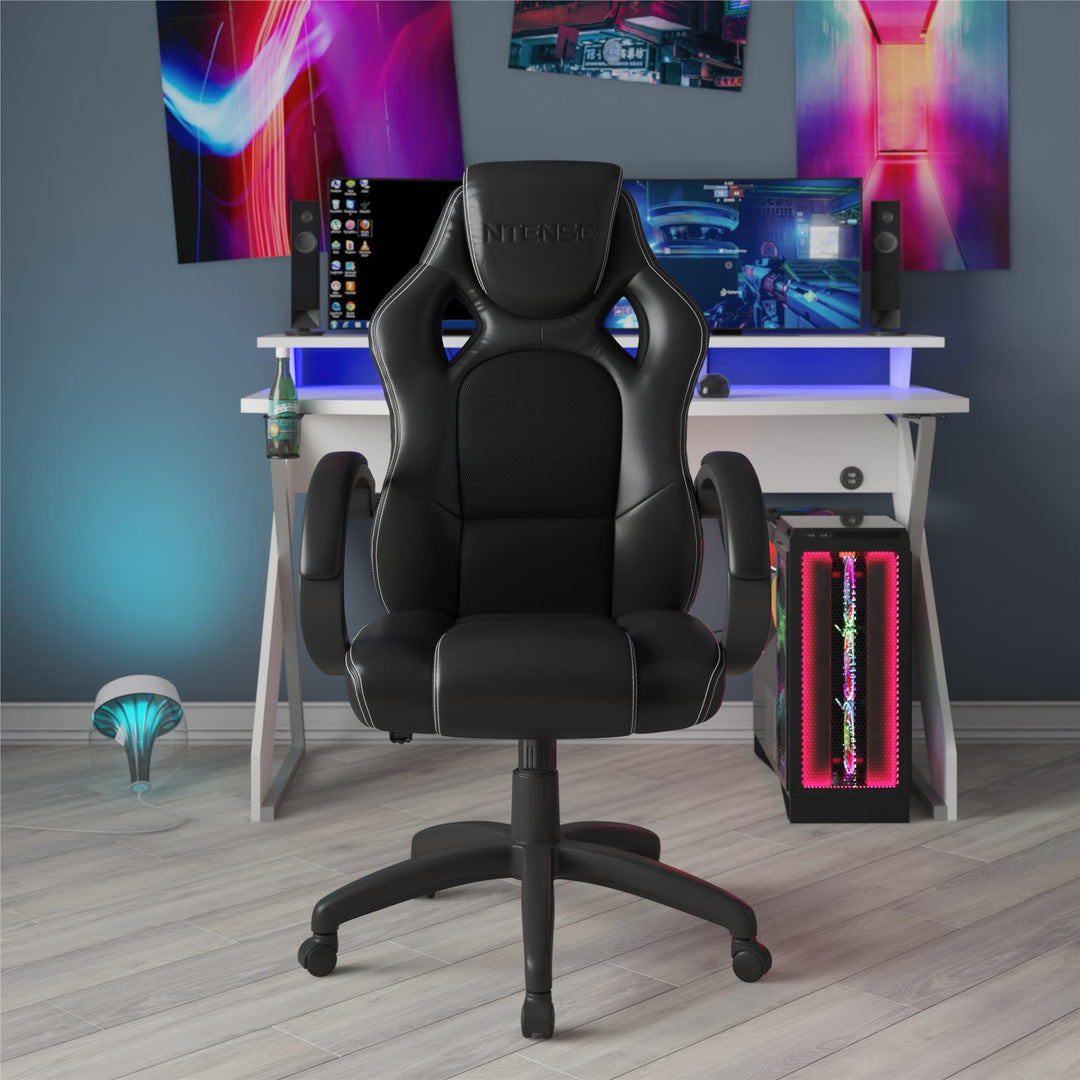 Vortex Gaming and Office Faux Leather High Back Chair - Black - 1-Seater