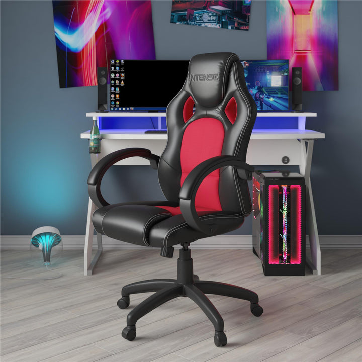 Vortex Gaming and Office Faux Leather High Back Chair - Red - 1-Seater