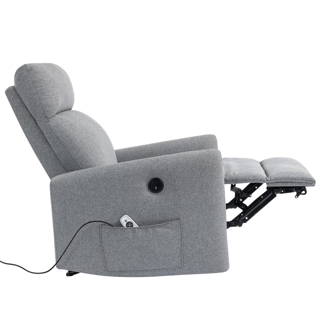 Kai Power Recliner Chair with Massage and Heat - Dark Gray - 1-Seater