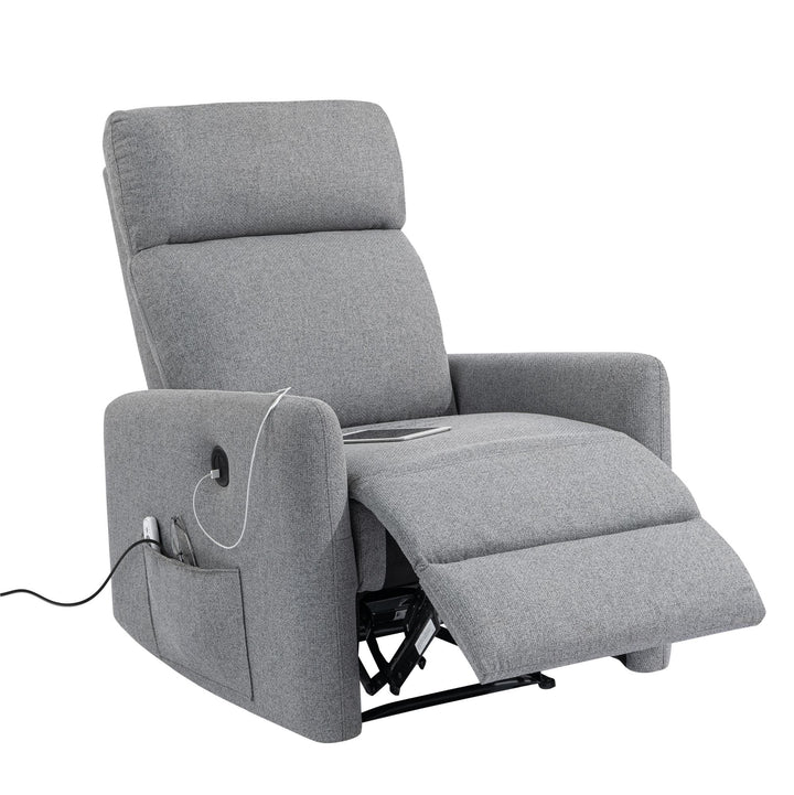 Kai Power Recliner Chair with Massage and Heat - Dark Gray - 1-Seater