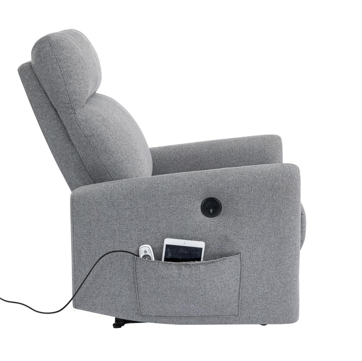 Kai Power Recliner Chair with Massage and Heat - Dark Gray - 1-Seater