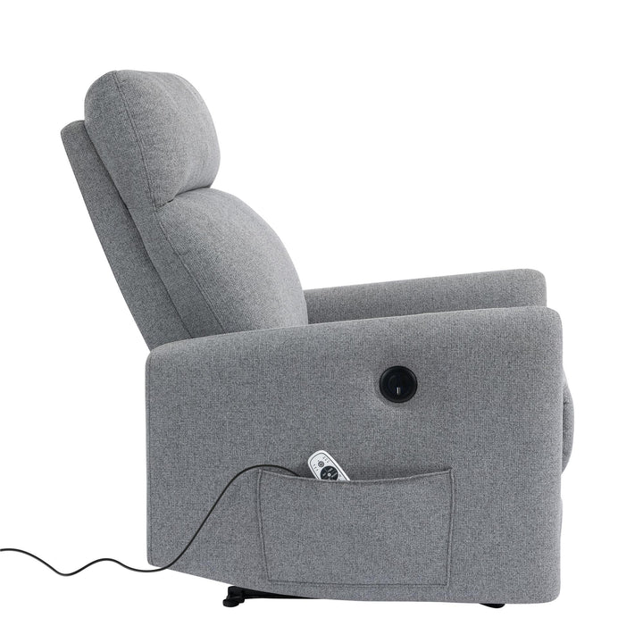 Kai Power Recliner Chair with Massage and Heat - Dark Gray - 1-Seater