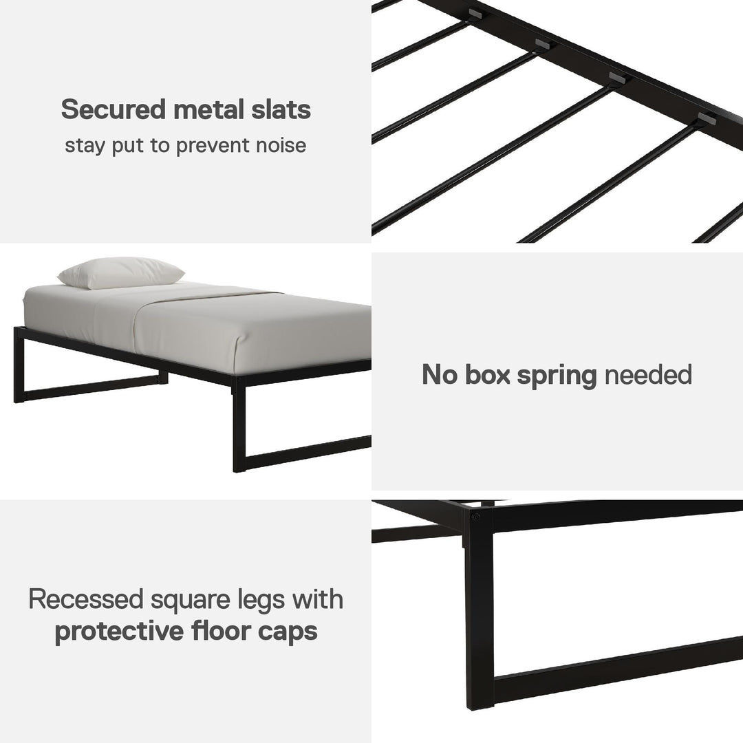 Avey Modern Metal Platform Bed Frame - Black - Twin