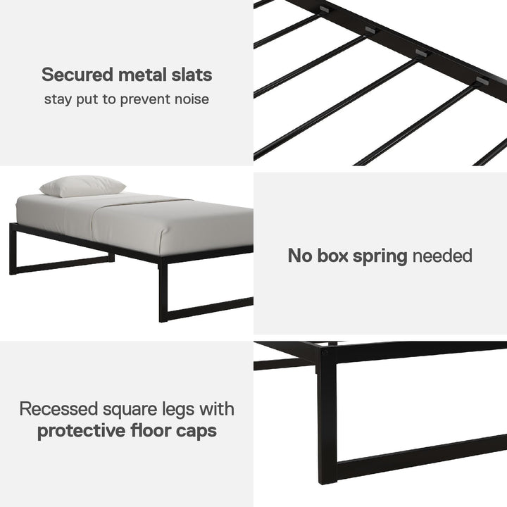 Avey Modern Metal Platform Bed Frame - Black - Twin