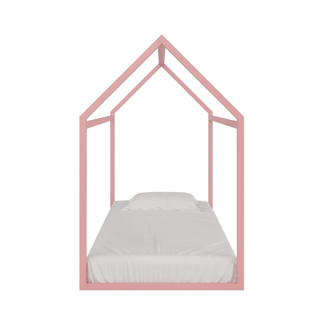 Skyler Metal Montessori House Bed - Blush - Twin