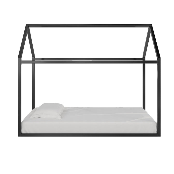 Skyler Metal Montessori House Bed - Black - Twin