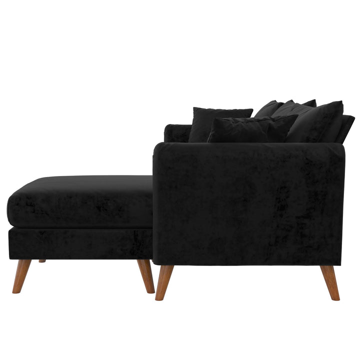 Magnolia Reversible Sectional Sofa with Pillows - Black