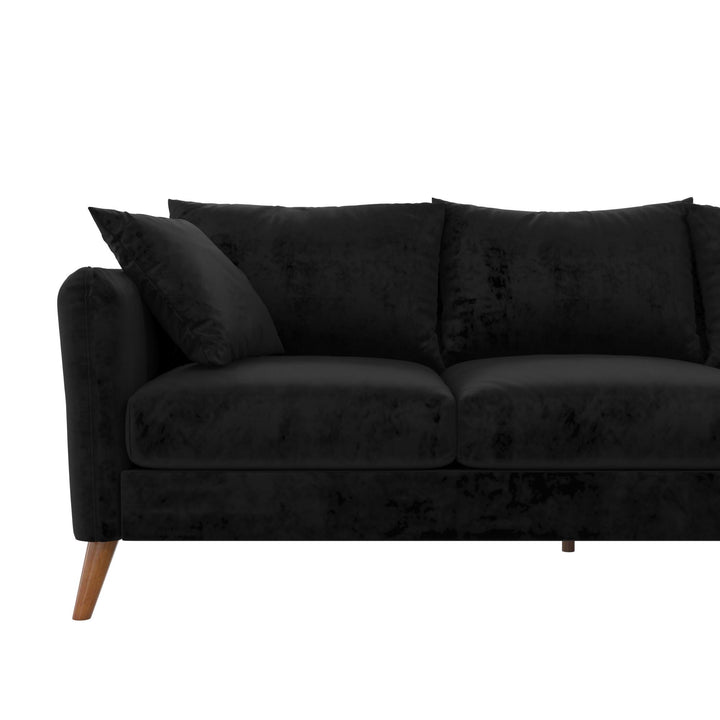 Magnolia Reversible Sectional Sofa with Pillows - Black