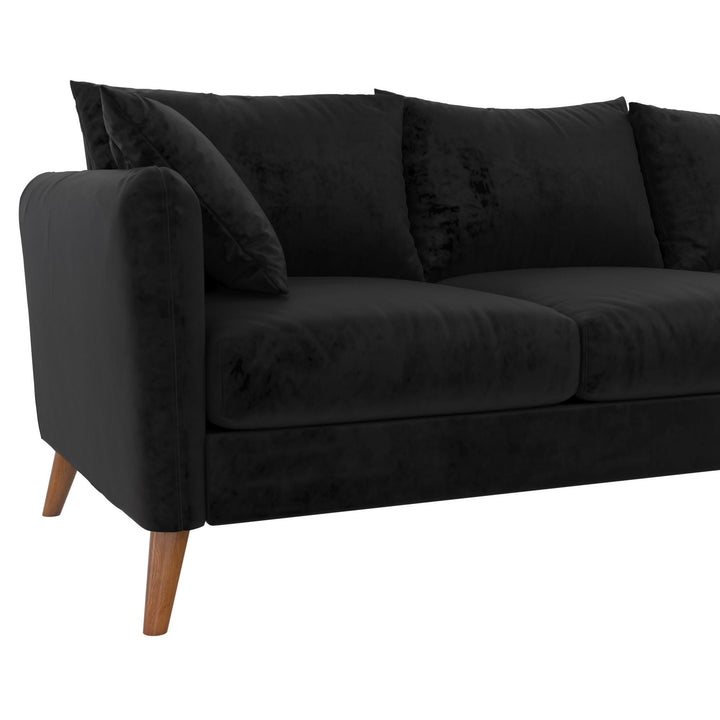 Magnolia Reversible Sectional Sofa with Pillows - Black