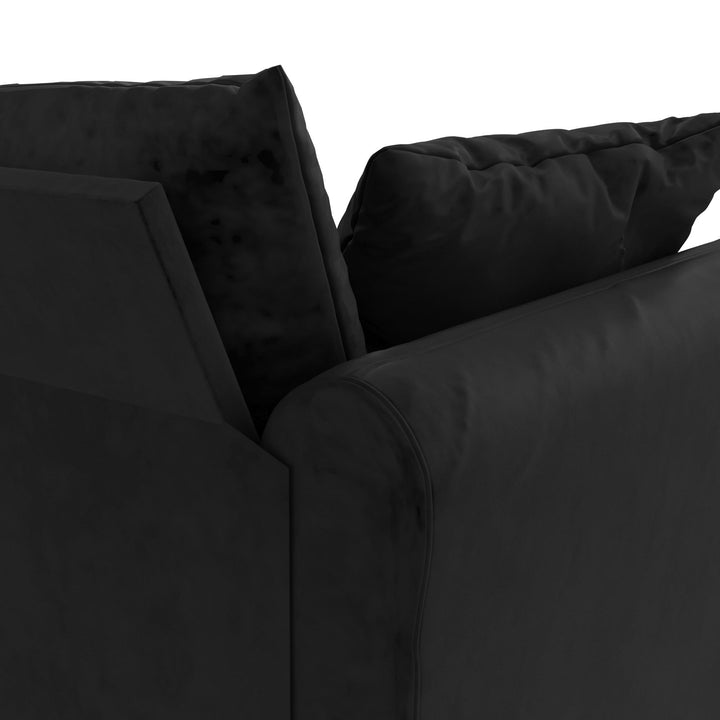 Magnolia Reversible Sectional Sofa with Pillows - Black