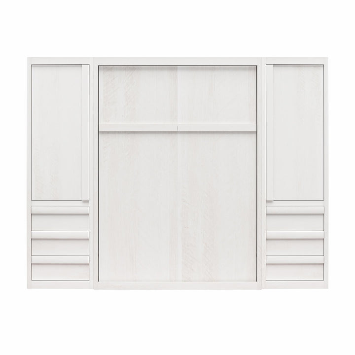 Paramount Armoire Wardrobe Storage Cabinet with Drawers - Ivory Oak