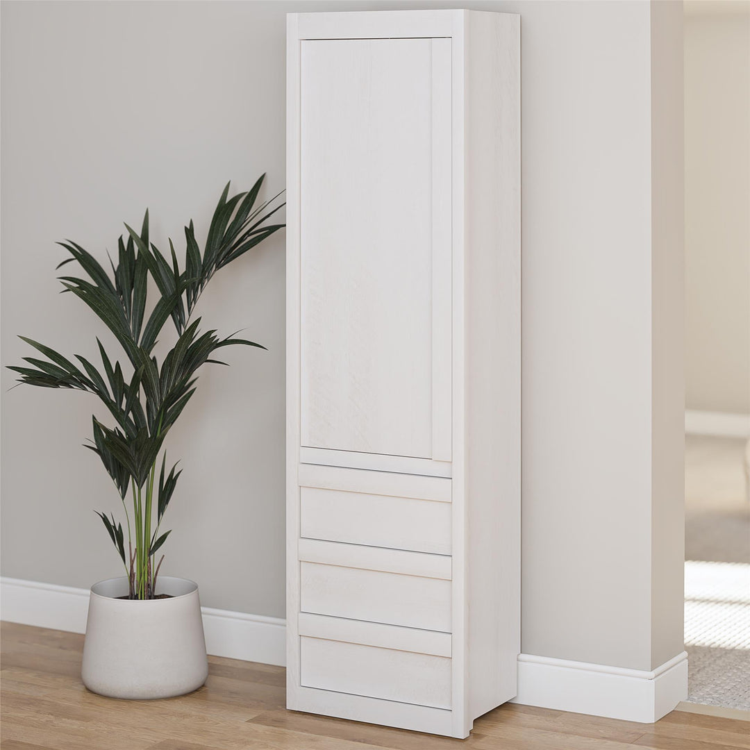 Paramount Armoire Wardrobe Storage Cabinet with Drawers - Ivory Oak