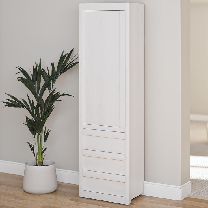 Paramount Armoire Wardrobe Storage Cabinet with Drawers - Ivory Oak