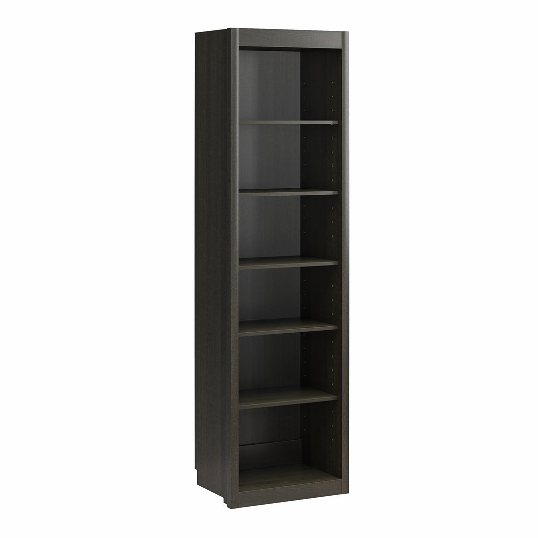 Paramount Tall 6-Shelf Open Storage Tower Bookcase - Espresso
