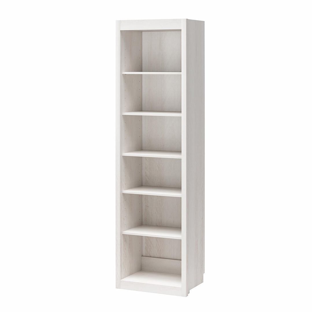 Paramount Tall 6-Shelf Open Storage Tower Bookcase - Ivory Oak