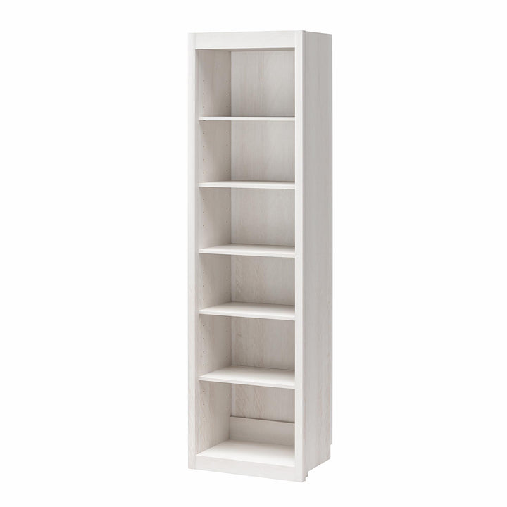 Paramount Tall 6-Shelf Open Storage Tower Bookcase - Ivory Oak