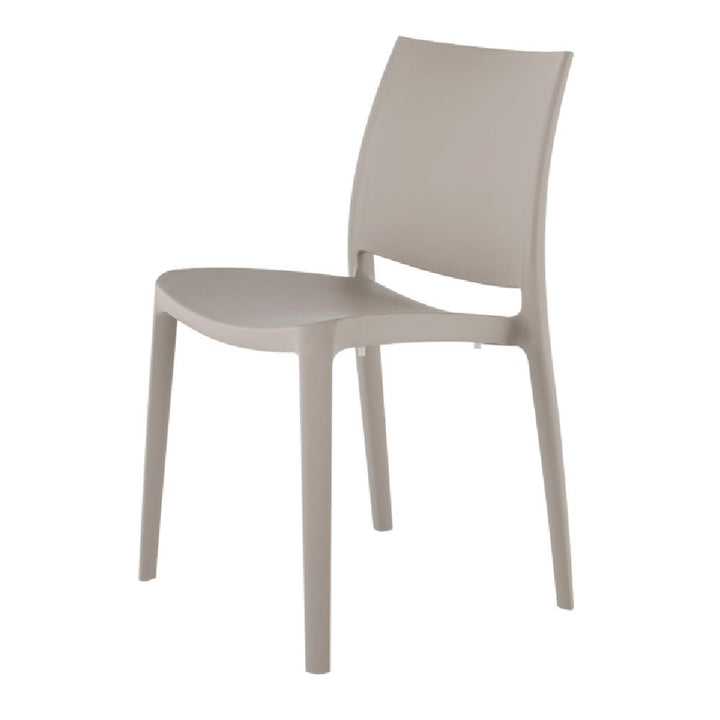 Sensilla Stackable Dining Chair, Set of 4 - Taupe Lagoon
