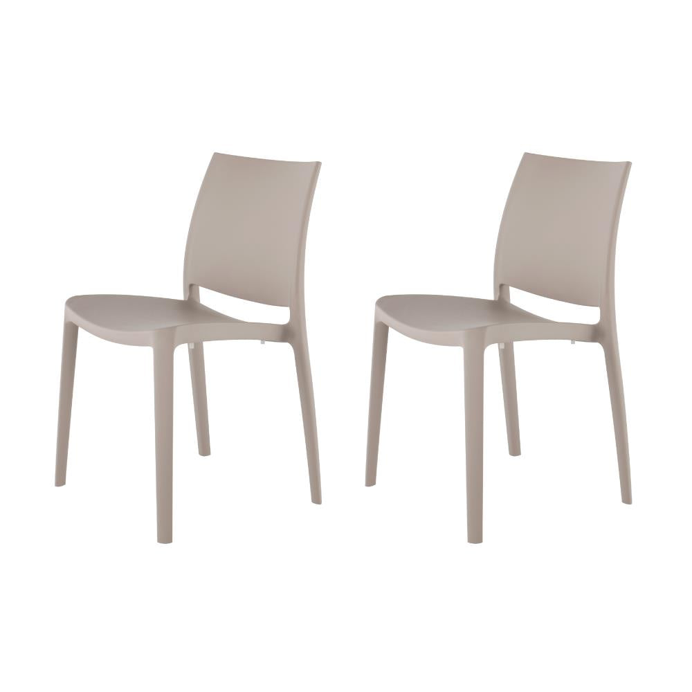 Sensilla Stackable Dining Chair, Set of 4 - Taupe Lagoon