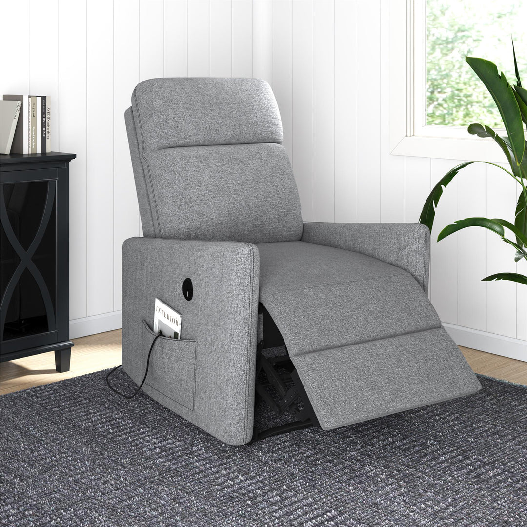 Kai Power Recliner Chair with Massage and Heat - Dark Gray - 1-Seater