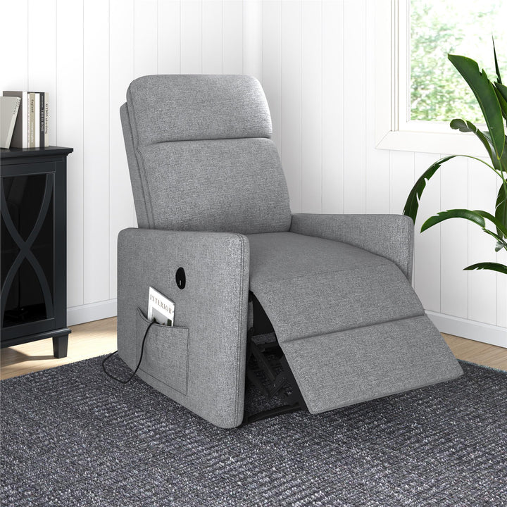 Kai Power Recliner Chair with Massage and Heat - Dark Gray - 1-Seater