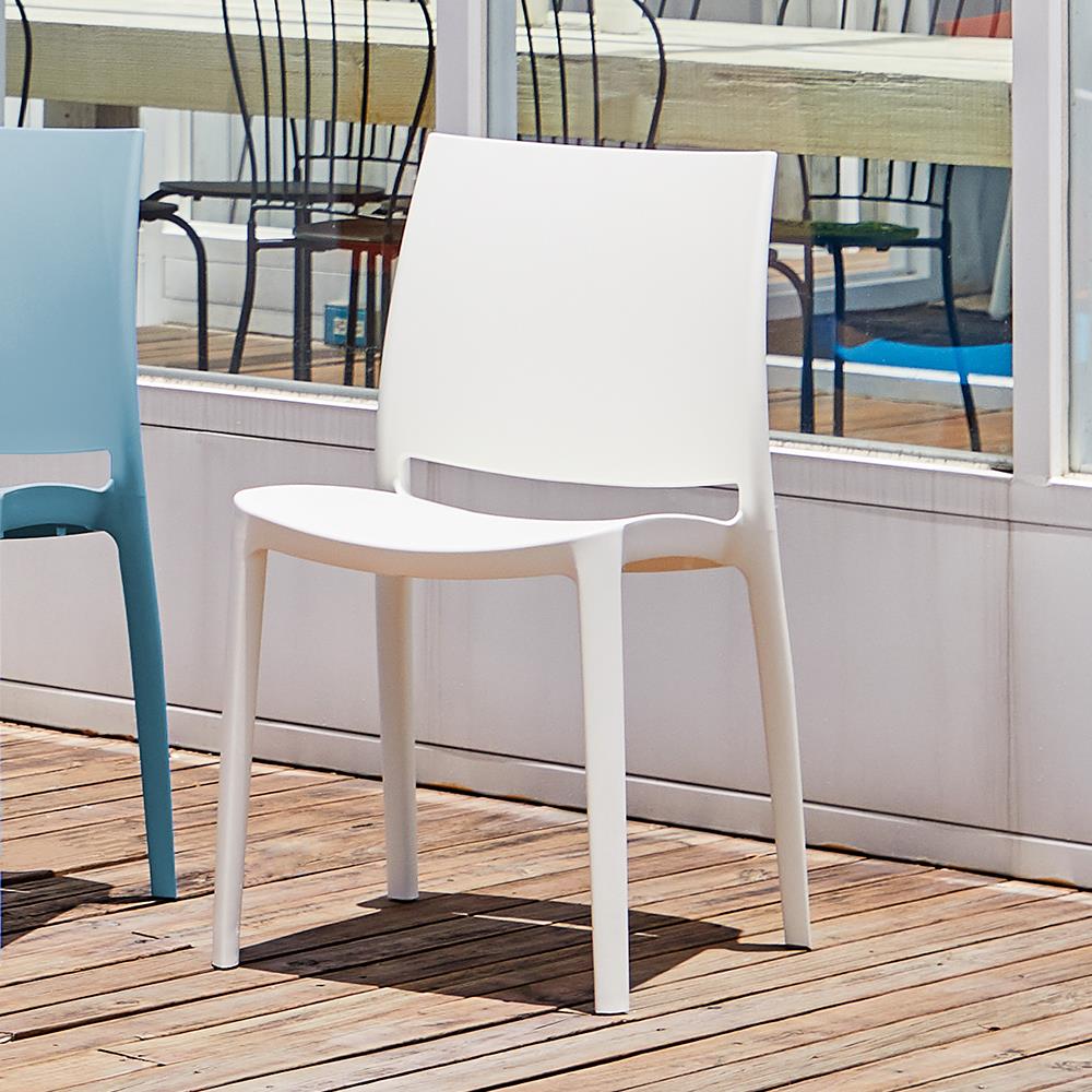 Sensilla Stackable Dining Chair, Set of 4 - Off White Lagoon