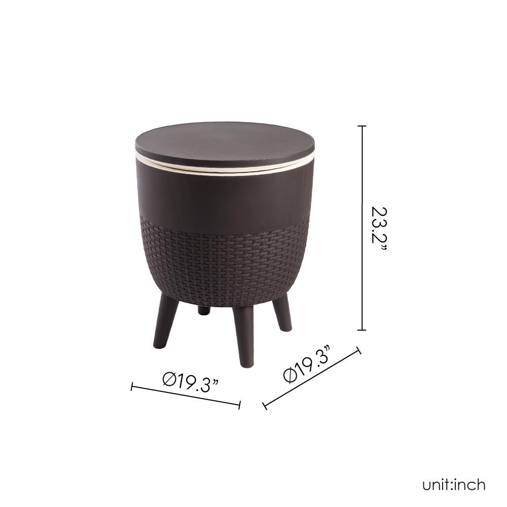 Cancun 2-In-1 Cooler Side Table - Brown