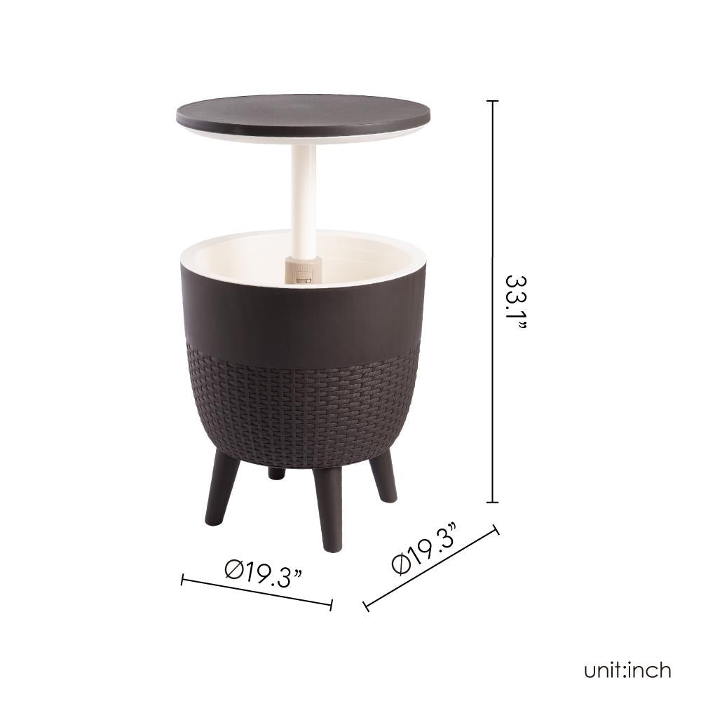 Cancun 2-In-1 Cooler Side Table - Brown