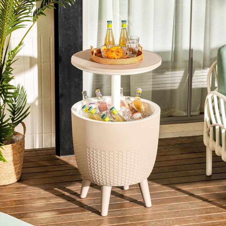Cancun 2-In-1 Cooler Side Table - Taupe Lagoon