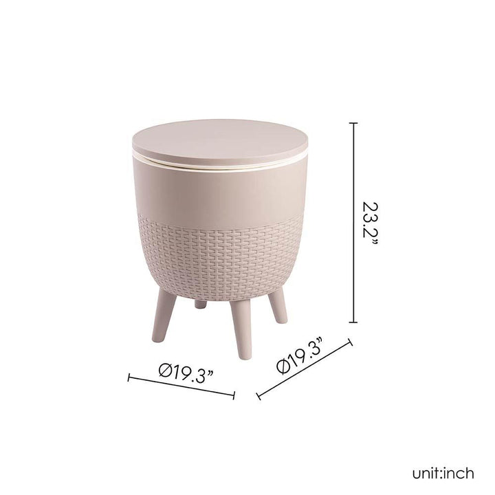 Cancun 2-In-1 Cooler Side Table - Taupe Lagoon