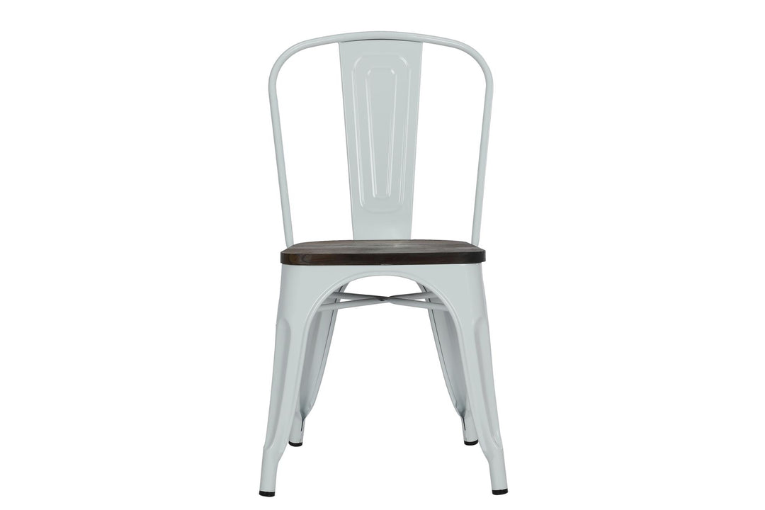 Elegant Fusion Metal Dining Chair -  White