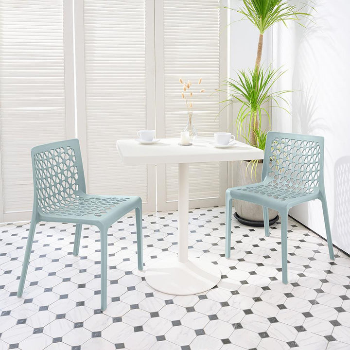 Milan Stackable Dining Chair, Set of 2 - Baby Blue Lagoon