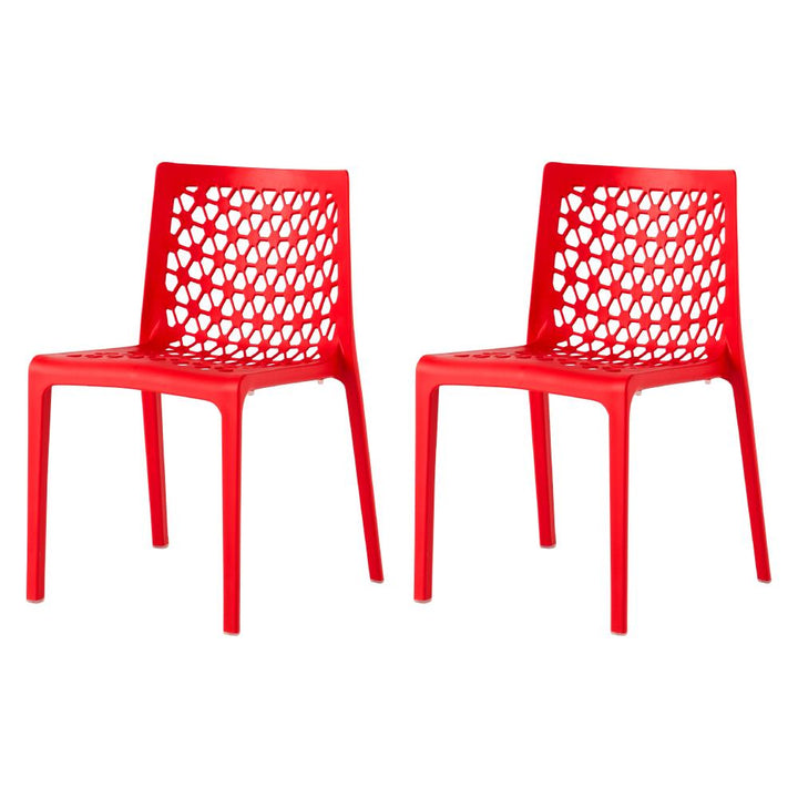 Milan Stackable Dining Chair, Set of 2 - Red