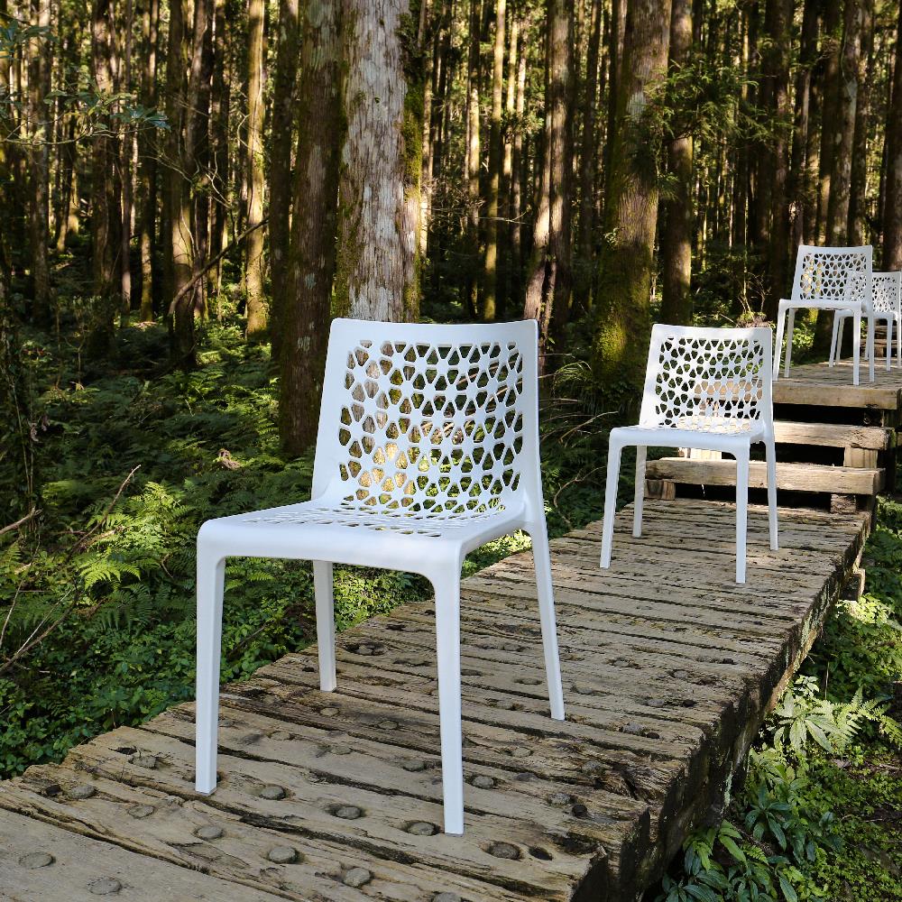 Milan Stackable Dining Chair, Set of 2 - Off White Lagoon