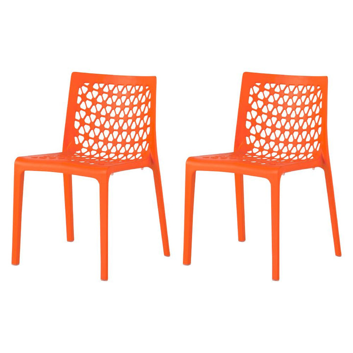Milan Stackable Dining Chair, Set of 2 - Orange Lagoon