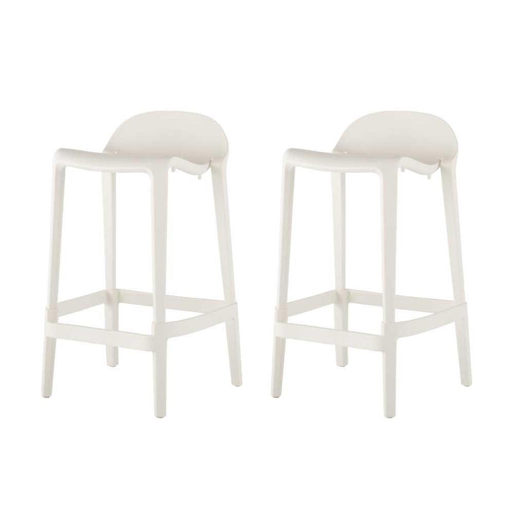 Joyous Resin Low Back Counter Stool, Set of 2 - Off White Lagoon