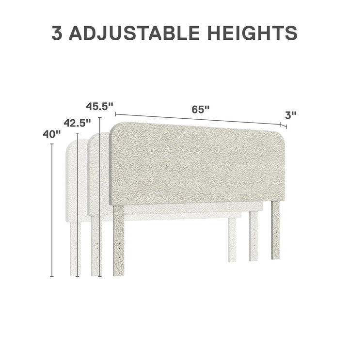 Juliet Full/Queen Boucle Headboard - Ivory Boucle - Full/Queen
