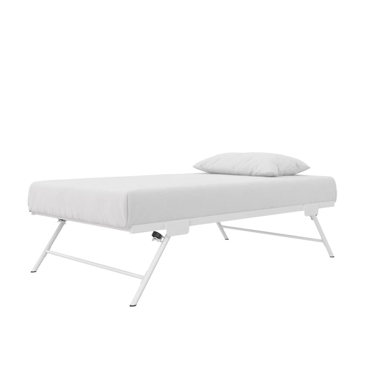 Locky Metal Daybed with Pop Up Trundle Bed - White - Twin-Over-Twin