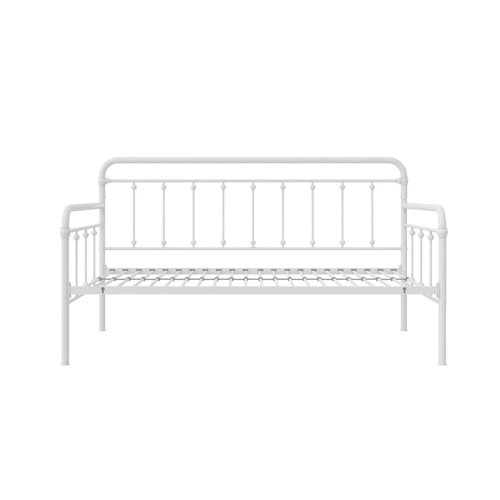 Locky Metal Daybed with Pop Up Trundle Bed - White - Twin-Over-Twin