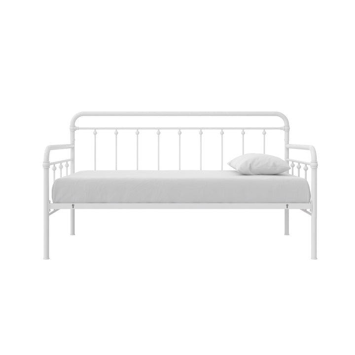 Locky Metal Daybed with Pop Up Trundle Bed - White - Twin-Over-Twin