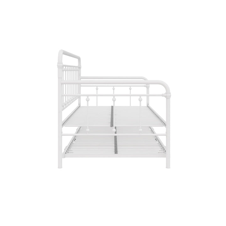 DHP Locky Metal Daybed with Pop Up Trundle Bed - White - Twin-Over-Twin
