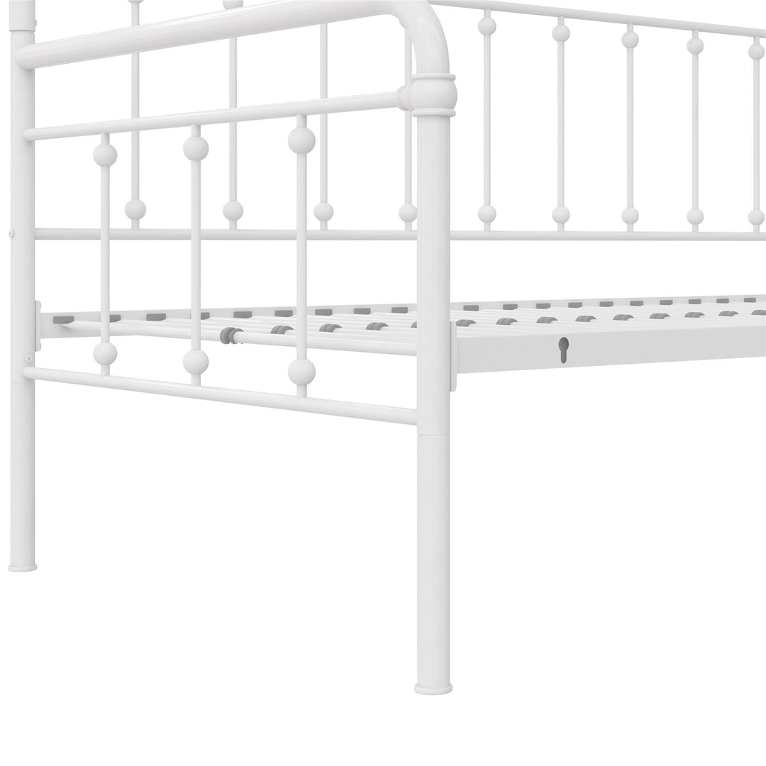 Locky Metal Daybed with Pop Up Trundle Bed - White - Twin-Over-Twin